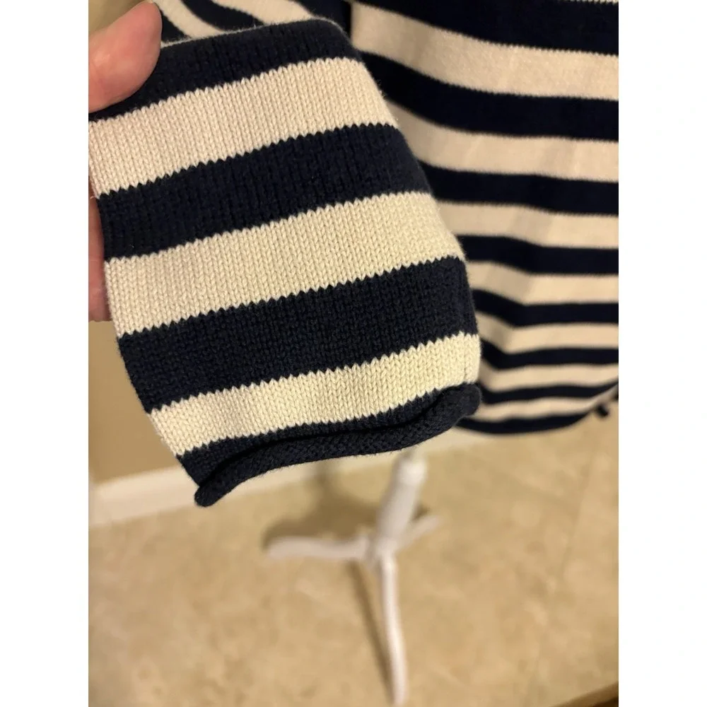 Gander Mountain Women's 100%‎ Cotton Sweater, Large, Blue and Cream Striped